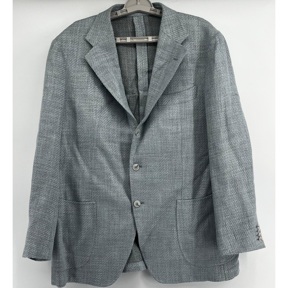 Suitsupply Grey And White Houndstooth Havana Blazer Sport Coat Ferla Italy Sz 46